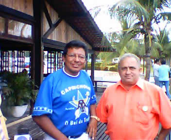 César Oliveira, presidente do Caprichoso e Zé Walmir, presidente do Garantido (Foto: Carlos Frazão)
